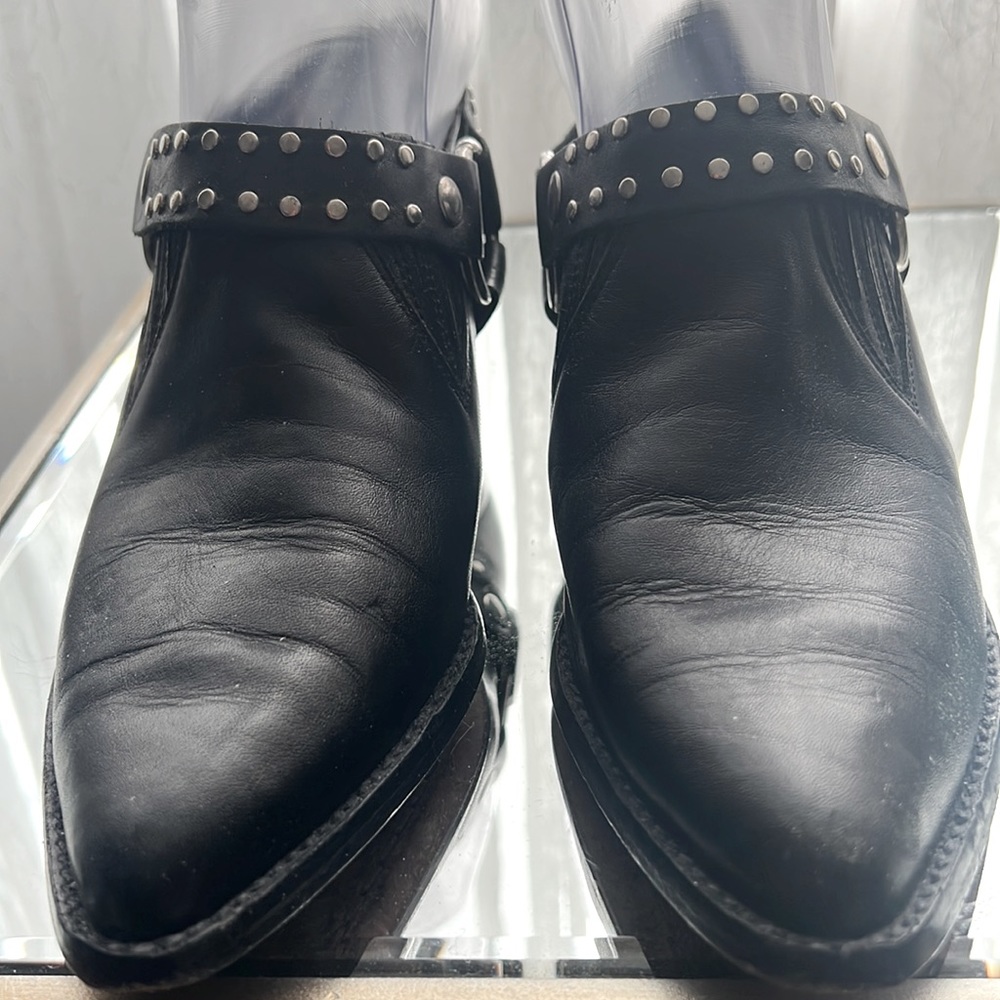 GUESS VINTAGE ALL LEATHER BLACK BOOTIES SZ 8